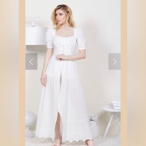 Eggie Dazed Maxi Dress Corset Duster & Shorts XS